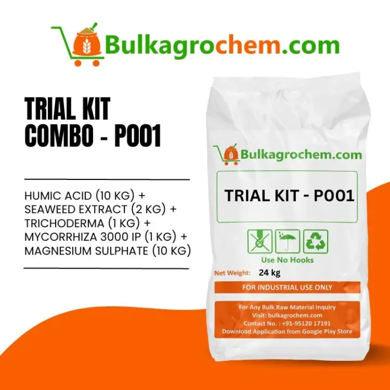 Trial Kit Combo–P001{ Humic Acid (10 kg)+Seaweed Extract (2 kg)+Trichoderma(1 kg)+Mycorrhiza 3000IP (1 kg)+Magnesium Sulphate(10 kg)}