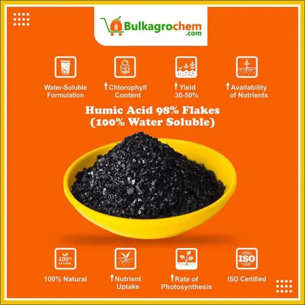 Humic Acid 98% Flakes (Premium Quality) 100% Water Soluble-new
